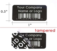 Customized Print Black Security Label, Customized Print Black Security Sticker, Customized Print Black Security Seal, 