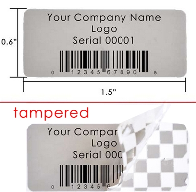 Custom Grey Tamperco Label, Custom Grey Tamperco Sticker, Custom Grey Tamperco Seal,