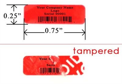 Custom Red Tamper Evident Label, Custom Red Tamper Evident Sticker, Custom Red Tamper Evident Seal, 