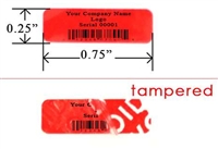 Customized Print Red Tamper Evident Security Label, Customized Print Red Tamper Evident Security Sticker, Customized Print Red Tamper Evident Security Seal, 