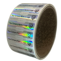 Custom Dogbone Rainbow Tamper-Evident Label,  Custom Dogbone Rainbow Tamper-Evident Sticker and  Custom Dogbone Rainbow Tamper-Evident Seal 