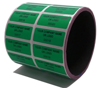 1,000 Green TamperGuard Tamper-Evident Security Label Seal Sticker Non Residue, Rectangle 1.5" x 0.6" (38mm x 15mm). Custom Print. >Click on item details to customize it.