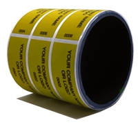 1,000 Yellow TamperGuard Tamper-Evident Security Label Seal Sticker Non Residue, Rectangle 2.75" x 1" (70mm x 25mm). Custom Print. >Click on item details to customize it.