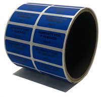 Non-Residue blue warranty Labels, Non-Residue blue warranty Stickers, Non-Residue blue warranty Tags, Non-Residue blue warranty Seals