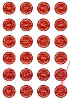 1,000 Tamper Evident Hologram Bright Red Security Round Label Seal Sticker, Round/ Circle 0.625" diameter (16mm). Demetalized Laser Customization. >Click on item details to customize it.