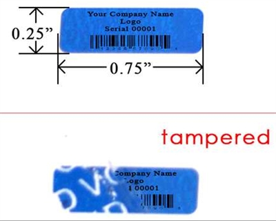 Customized Print Blue Tamper Evident Label, Customized Print Blue Tamper Evident Sticker, Customized Print Blue Tamper Evident Seal, 