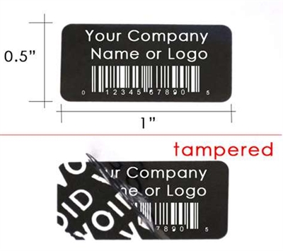 Custom Print Black Security Label, Custom Print Black Security Sticker, Custom Print Black Security Seal, 