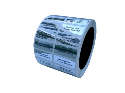 10,000 Silver Bright/ Chrome TamperGuard Tamper-Evident Security Label Seal Sticker Non Residue, Rectangle 1.5" x 0.6" (38mm x 15mm). Custom Print. >Click on item details to customize it.