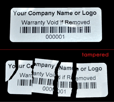 White Custom Print Destructable Warranty Security Label Sticker, White Custom Print Destructable Warranty Security Sticker Seal, White Custom Print Destructable Warranty Security Seal Label