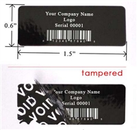 Custom Black warranty Label, Custom Black warranty Sticker, Custom Black warranty Seal,