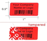 Custom Print Red Security Label, Custom Print Red Security Sticker, Custom Print Red Security Seal, 