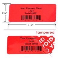 Custom Print Red warranty Label, Custom Print Red warranty Sticker, Custom Print Red warranty Seal,