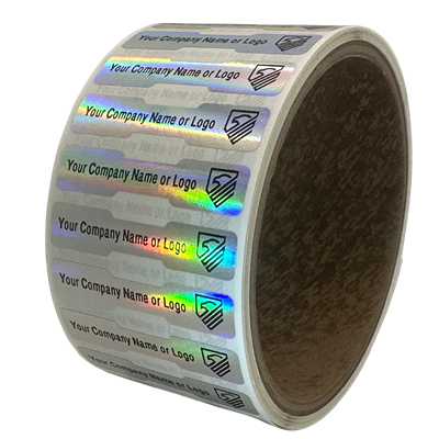 Custom Dogbone Rainbow Tamper-Evident Label,  Custom Dogbone Rainbow Tamper-Evident Sticker and  Custom Dogbone Rainbow Tamper-Evident Seal 