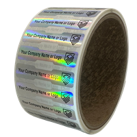 Custom printed Holographic Rainbow Non Residue security labels, Custom printed Holographic Rainbow Non Residue Stickers, Custom printed Holographic Rainbow Non Residue Seals,