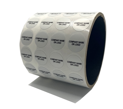 250 Silver Matte TamperGuard Tamper-Evident Security Label Seal Sticker Non Residue, Round/ Circle 0.75" diameter (19mm). Custom Print. >Click on item details to customize it.