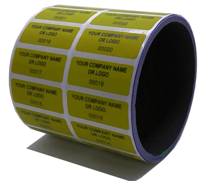 1,000 Yellow TamperGuard Tamper-Evident Security Label Seal Sticker Non Residue, Rectangle 1.5" x 0.6" (38mm x 15mm). Custom Print. >Click on item details to customize it.