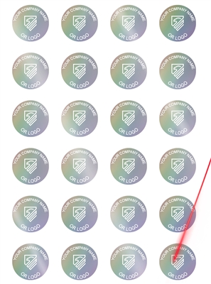 10,000 Rainbow TamperColor Tamper Evident Security Label Seal Sticker, Circle 0.625" (16mm).Demetalized Laser Customization. >Click on item details to customize it.