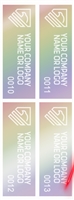 1,000 Rainbow TamperColor Tamper Evident Security Label Seal Sticker, Rectangle 2.75" x 1" (70mm x 25mm). Demetalized Laser Customization. >Click on item details to customize it.