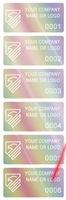 1,000 Rainbow TamperGuard Tamper Evident Security Label Seal Sticker Non Residue, Rectangle 2" x 1" (51mm x 25mm). Demetalized Laser Customization. >Click on item details to customize it.