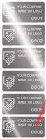 1,000 Silver Bright/ Chrome TamperGuard Tamper Evident Security Label Seal Sticker Non Residue, Rectangle 2" x 1" (51mm x 25mm). Demetalized Laser Customization. >Click on item details to customize it.