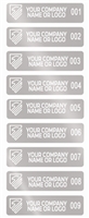 10,000 Silver Matte TamperGuard Tamper Evident  Security Label Seal Sticker Non Residue,  Rectangle 2" x 0.5" (51mm x 13mm). Demetalized Laser Customization. >Click on item details to customize it.