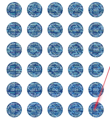 10,000 Tamper Evident Hologram Bright Blue Security Round Label Seal Sticker, Round/ Circle 0.5" diameter (13mm). Demetalized Laser Customization. >Click on item details to customize it.