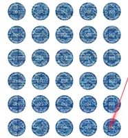 1,000 Tamper Evident Hologram Bright Blue Security Round Label Seal Sticker, Round/ Circle 0.5" diameter (13mm). Demetalized Laser Customization. >Click on item details to customize it.