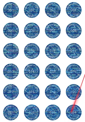10,000 Tamper Evident Holographic Bright Blue Security Round Label Seal Sticker, Round/ Circle 0.625" diameter (16mm). Demetalized Laser Customization. >Click on item details to customize it.