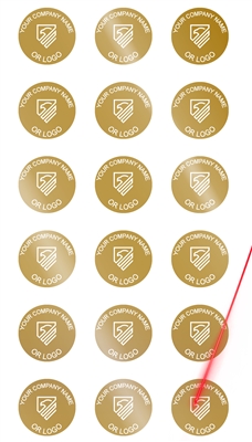 1,000 Gold TamperVoidPro Tamper Evident Security Labels Seal Sticker, Round/ Circle 0.75" diameter (19mm). Demetalized Laser Customization. >Click on item details to customize it.