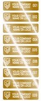1,000 Gold TamperVoidPro Tamper Evident Security Labels Seal Sticker, Rectangle 2" x 0.5" (51mm x 13mm). Demetalized Laser Customization. >Click on item details to customize it. 
