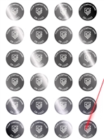 1,000 Silver Bright TamperVoidPro Metallic Tamper Evident Security Labels Seal Sticker, Round/ Circle 0.625" diameter (16mm). Demetalized Laser Customization. >Click on item details to customize it.