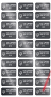 1,000 Silver Bright TamperVoidPro Metallic Tamper Evident Security Labels Seal Sticker, Rectangle 1" x 0.5" (25mm x 13mm). Demetalized Laser Customization. >Click on item details to customize it.
