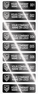 10,000 Silver Bright TamperVoidPro Tamper Evident Security Labels Seal Sticker, Rectangle 2" x 0.5" (51mm x 13mm). Demetalized Laser Customization. >Click on item details to customize it. 