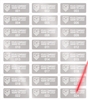 1,000 Silver Matte TamperVoidPro Metallic Tamper Evident Security Labels Seal Sticker, Rectangle 1" x 0.375" (25mm x 9mm). Demetalized Laser Customization. >Click on item details to customize it.