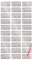 1,000 Silver Matte TamperVoidPro Metallic Tamper Evident Security Labels Seal Sticker, Rectangle 0.1" x 0.5" (25mm x 13mm). Demetalized Laser Customization. >Click on item details to customize it.