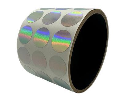 holographic calibration round security label, holographic calibration round security seal, holographic calibration round tapmer evident sticker, holographic calibration round security tag