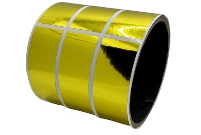 10,000 Gold Bright TamperVoidPro Metallic Tamper Evident Security Labels Seal Sticker, Rectangle 2.75" x 1" (70mm x 25mm).